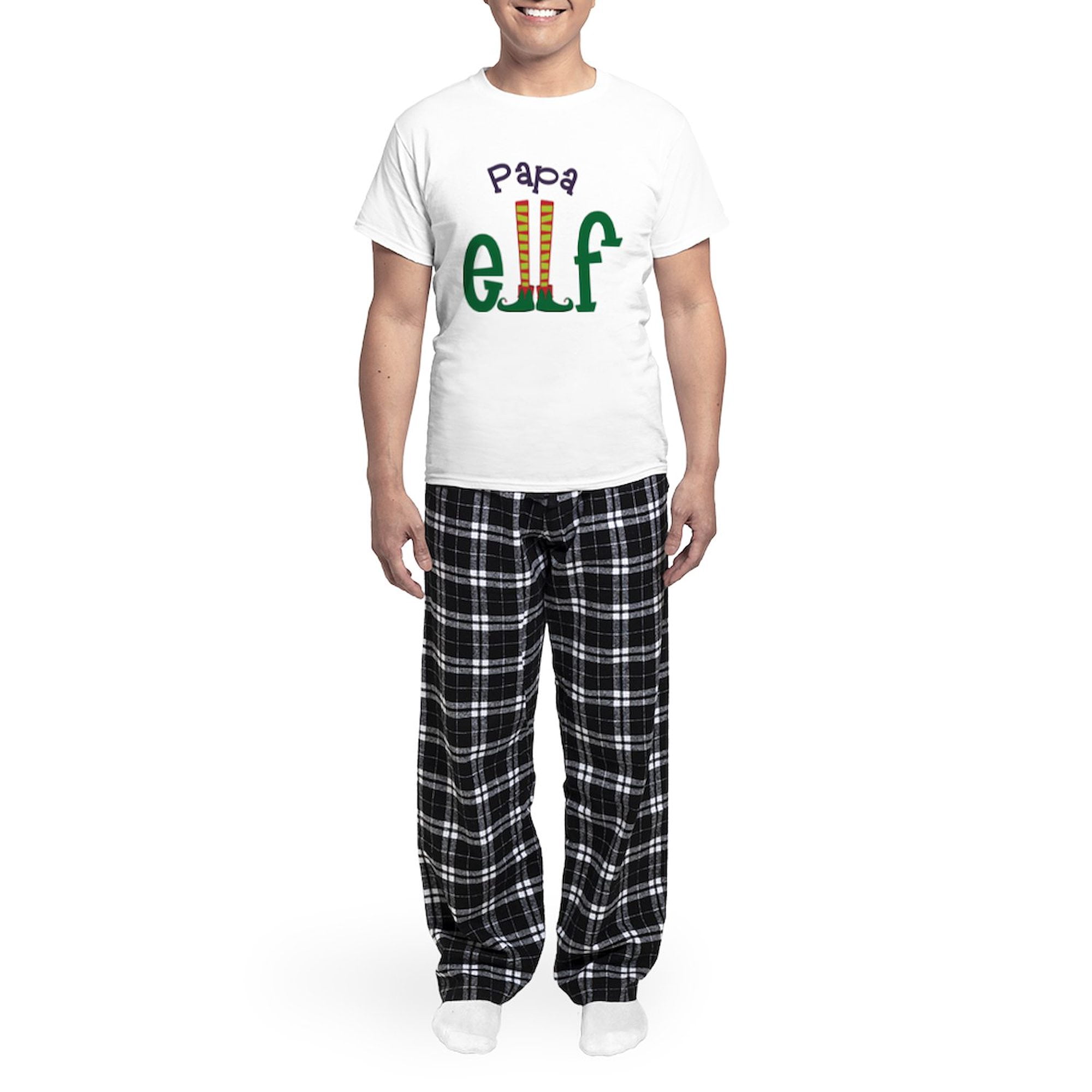 CafePress - Papa Elf Men's Light Pajamas - Men's Light Loose Fit Cotton Pajama Set