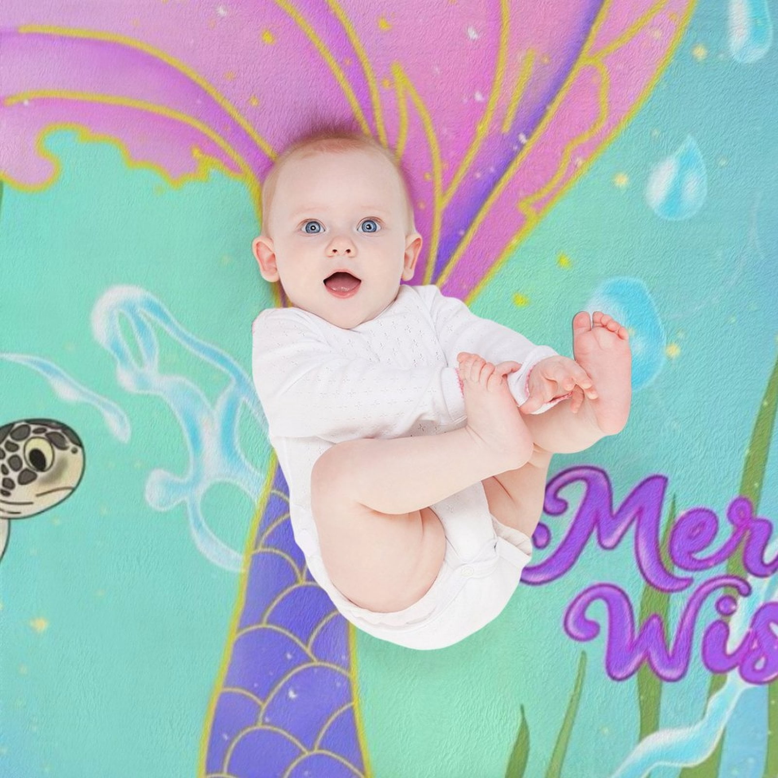 Mermaid Blanket, Cute Mermaid Tail Scales Fuzzy Soft Cozy Warm Mermaid Throw Blanket for Girls Kid, Fleece Blankets Couch Sofa Bedroom Nursery Bed Throws Blankets 50x 60inch