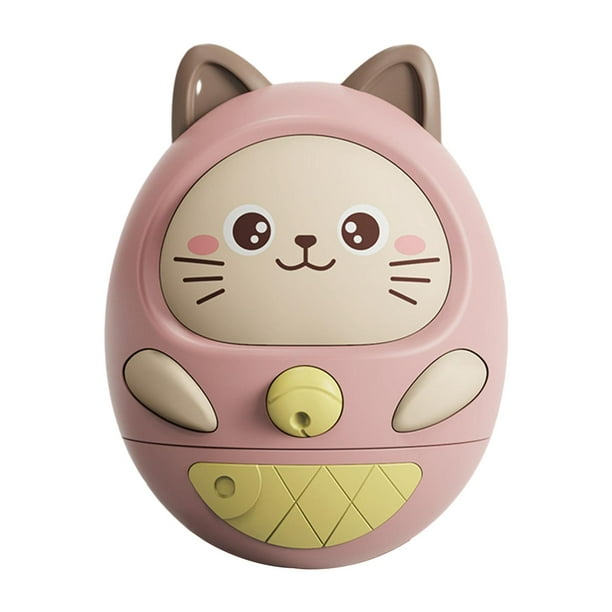 Lindos juguetes de vaso para bebé gatito con música de 6 a 12 meses. Muñeco rompecabezas. Rosa