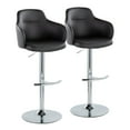 thumbnail image 3 of Strick & Bolton  Iglabo Adjustable Bar Stool (Set of 2) White Faux Leather/Chrome Wheel, 3 of 5