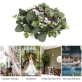 thumbnail image 3 of Coolmade Rustic Plastic Eucalyptus Wreath With Welcome Sign 12 inch Green, 3 of 7