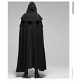 thumbnail image 2 of Capa negra suelta con capucha Vintage Medieval para hombres, gabardina elegante a prueba de viento, Poncho largo de invierno, Poncho gótico, Cosplay de monje, 2 of 2
