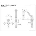 thumbnail image 2 of Kingston Brass KSK3332AXTR Transfer Valve Set Roman Tub Filler, Polished Brass, 2 of 2