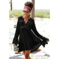thumbnail image 2 of LASCANA Women's Flowy Flared Sleeve Dress Lace Trim, 2 of 5