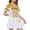Yellow, variant on PureChapter Girls Clothing Sets Color Block Short Sleeve T-Shirt & Pleated Skirt 2 Piece Back to School Outfit for Kids 7-14