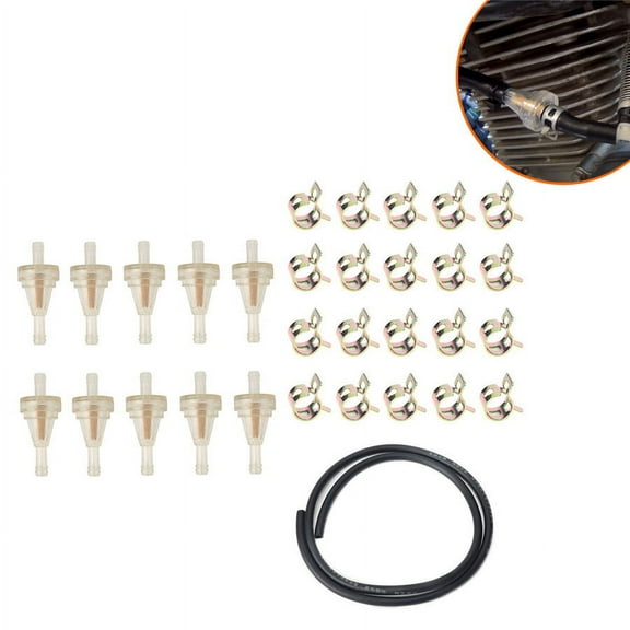 Zyutaosan 31Pcs 1/4" Motorcycle Inline Gas Fuel Filter Hose Clamp Tubing For Dirt Bike Atv Utv Snowmobile