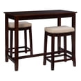 thumbnail image 1 of Linon Claridge Wood Three Piece Counter Dining Set Padded Seats in Walnut Finish, 1 of 11