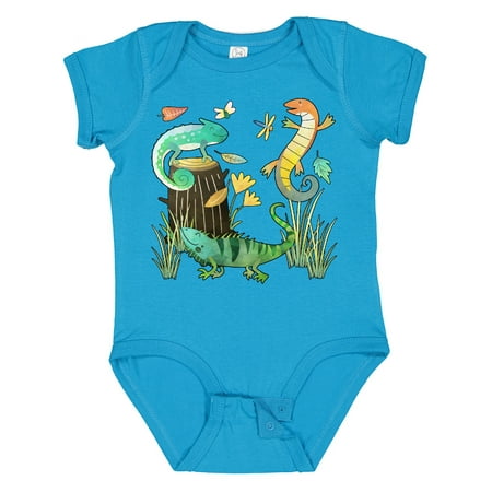 

Inktastic Cute Lizards Hanging out Gift Baby Boy or Baby Girl Bodysuit