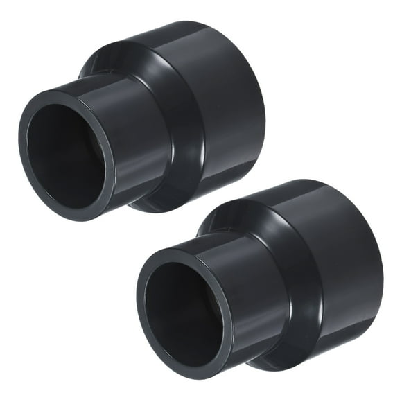 Uxcell 2-Pack UPVC Reducer Pipe Fitting, 2"*1-1/4" Reducing Coupling Connector PVC Straight Pipe, Grey