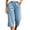 Blue women's capri pants with pockets a1, variant on Cagogo Women's Elastic Waist Capri Pants with Pockets Casual Loose Fit Solid Cropped Trousers Summer Beach Vacation Lounge Travel Yoga Work, White XL
