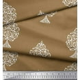 thumbnail image 2 of Soimoi Modal Satin Fabric Dot,Leaves & Floral Block Printed Craft Fabric by The Yard 42 Inch Wide, 2 of 3