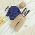 thumbnail image 4 of Ketyyh-chn99 Baby Suits Baby Boys Suits Gentleman Formal Wedding Suspenders Outfit with Bowtie Clothes Set Khaki,0-6 Months, 4 of 5