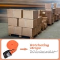 thumbnail image 3 of Miangastore 2 Rolls Tie Down Ratcheting Straps PU Orange Bearing Capacity for Transportation, 3 of 8