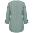 thumbnail image 4 of Blusa de lino blusa de mujer túnica blusa de cuello en V camisa de manga larga, 4 of 6