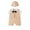 Khaki, variant on WOYY Baby Boys Short Sleeve White Shirt Bowtie Tuxedo Jumpsuit Overall Romper Hat Outfits