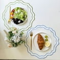 thumbnail image 3 of Round Embroidered Scalloped Edges Placemat Washable Decorative Flower Table Mat For Banquet Baby Showers Dining Setting, 3 of 10