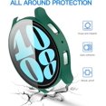 thumbnail image 4 of KOMI 2 Pack Compatible for Samsung Galaxy Watch 6 Case with Tempered Glass Screen Protector, Hard PC Bumper (44mm Green), 4 of 5