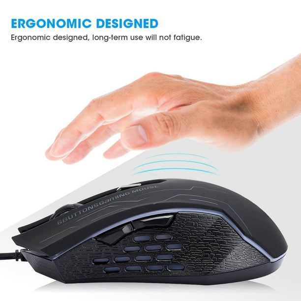 Ratón de Juegos de 6 Engrado, G6 Desktop Mouse PC USB Silencioso para Computadora