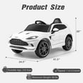 thumbnail image 5 of OLAKIDS Licensed Aston Martin DBX Kids Ride On Car, 12V Electric Vehicle with Remote Control, Toddlers Battery Powered Toy Gift with Wheels Suspension, Bluetooth, LED Lights, Music, FM, USB (White), 5 of 10