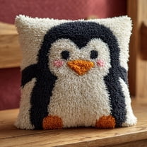 Latch Hook Kits Pillow Latch Hook Embroidery Kit animal penguins DIY Pillowcase 17x17inch