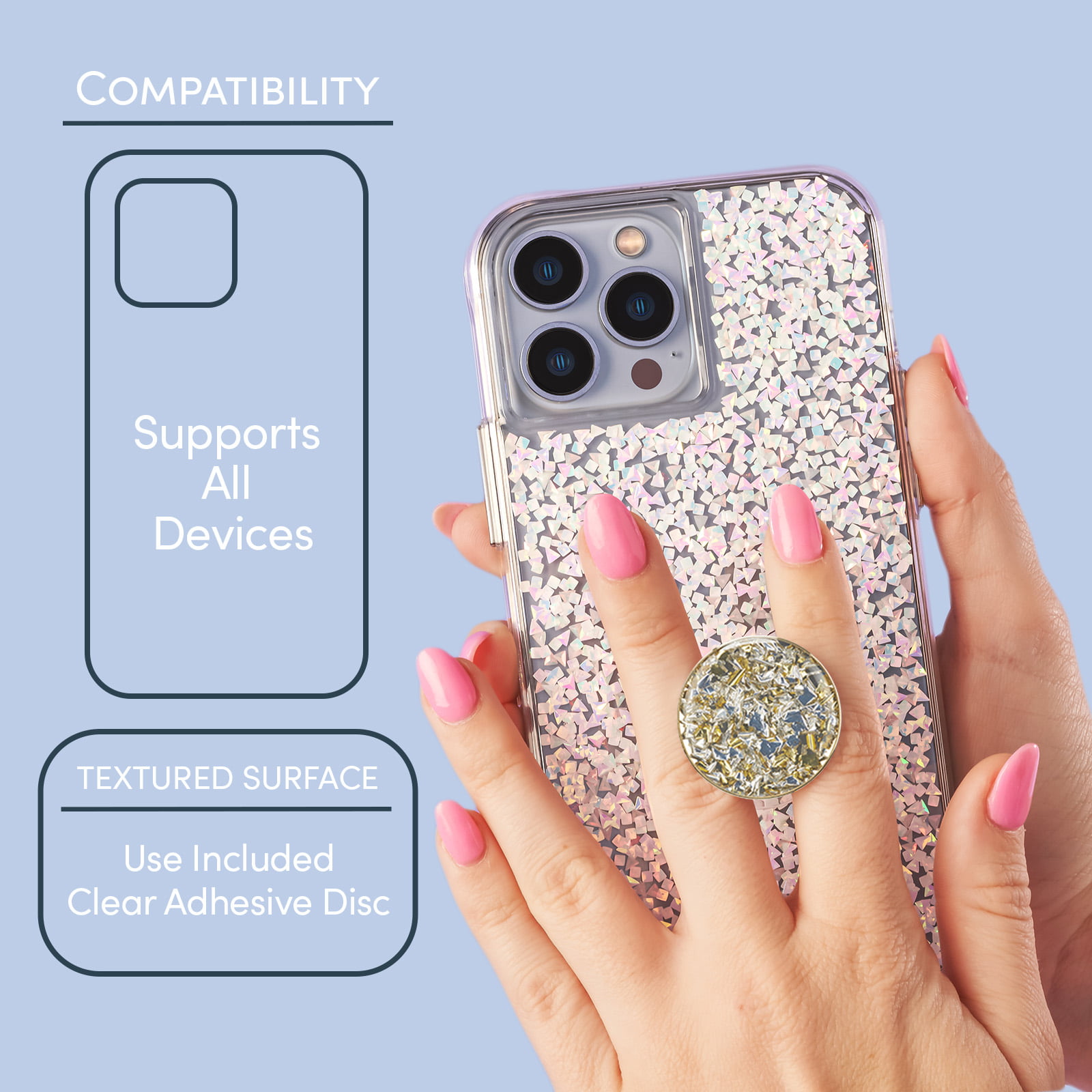 Case-Mate Magnetic Mini Grip Compatible with MagSafe - Twinkle Diamond