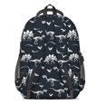 thumbnail image 3 of Dinosaur and Skeleton Navy Blue Backpack for School, Cute School Bag with Adjustable Shoulder Straps and Padded Back, 16.9"x12.6"x5.9", 3 of 5