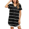 thumbnail image 3 of MAWCLOS Robe T-shirt pour Femmes T-shirt Courte Mini Robes Évasées Robe d'Été Simple Tunique de Vacances Tenue d'Intérieur Noir TTG, 3 of 5