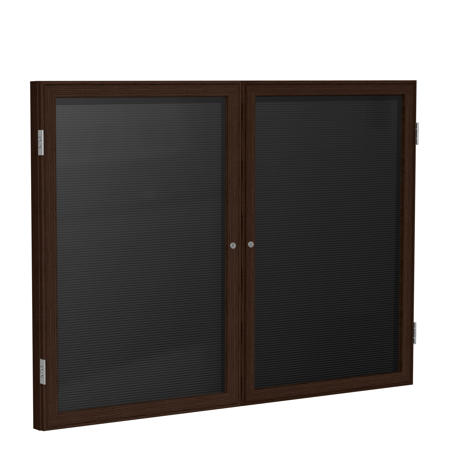PN23660BBK Ghent 2 Door Enclosed Message Center Walnut Wood Frame