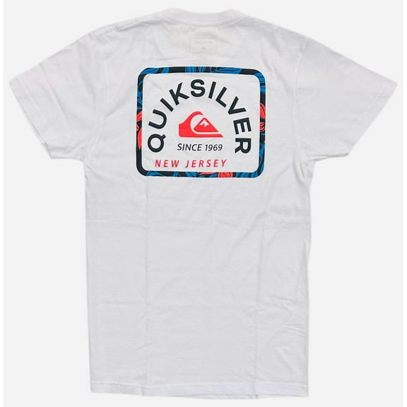 Quiksilver Men's Floral Fills New Jersey Graphic Tee T-Shirt (Small, White)