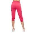 thumbnail image 3 of ALWAYS Cargo Capri Joggers for Women - Super Soft Casual Lounge Yoga Pants Neon Pink L, 3 of 6