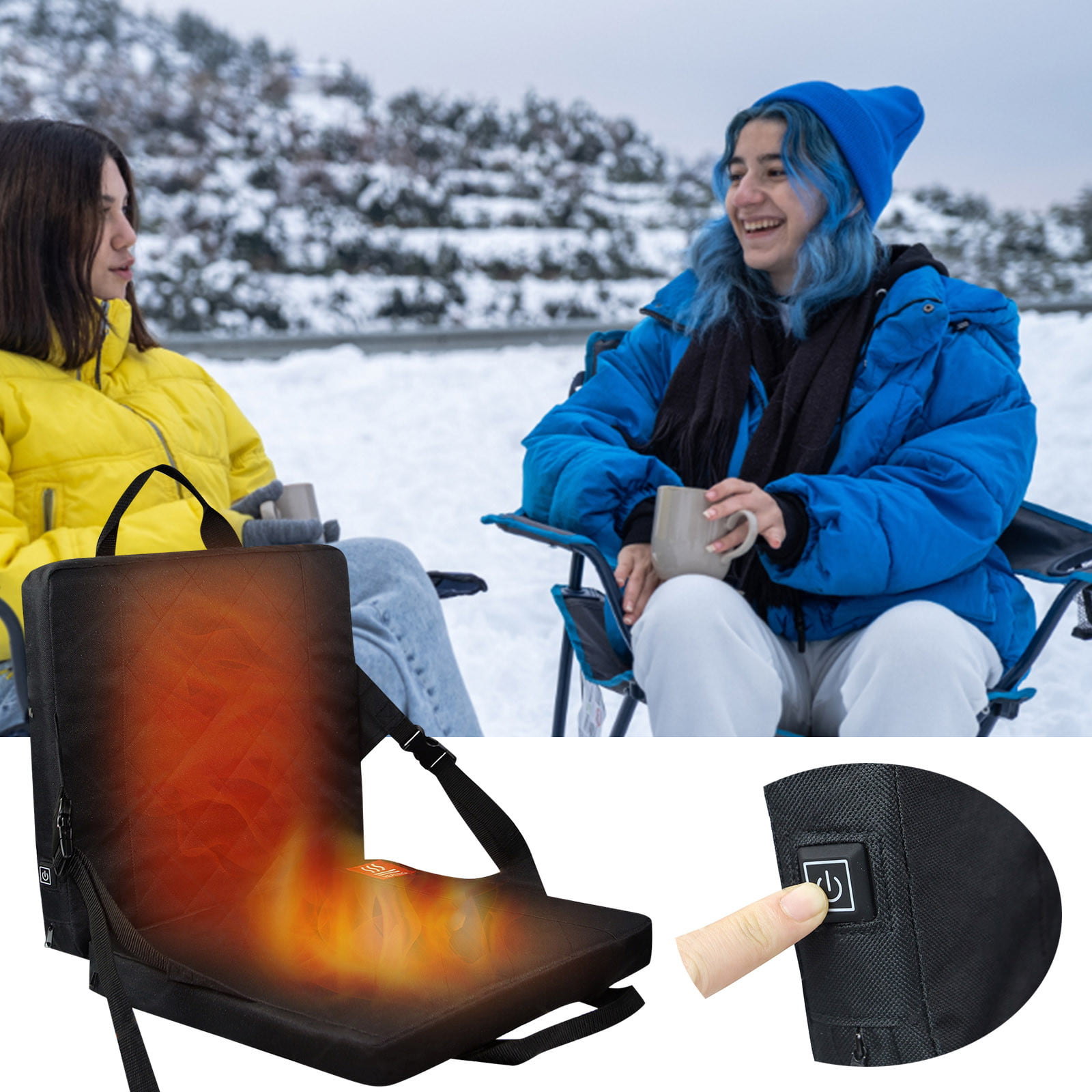 Foldable Heated Seat Cushion Upgraded 3 Levels Adjustment Extra Wide Heated  Outdoor Washable For Bleachers Stadium Bench - AliExpress