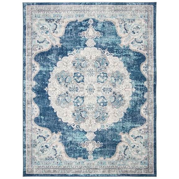 SAFAVIEH Brentwood Cahal Oriental Area Rug, Navy/Ivory, 11' x 15'