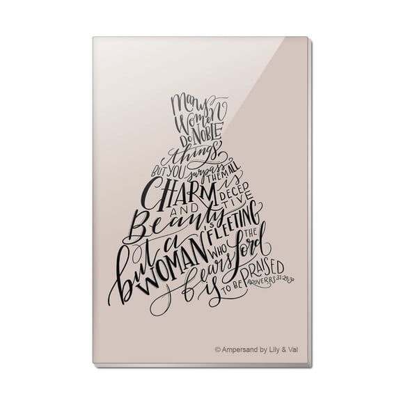 Many Women Do Noble Things Proverbs Rectangle Acrylic Fridge Refrigerator Magnet