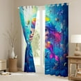 thumbnail image 4 of Feelyou Mermaid Princess Teens Black Out Curtains, Kawaii Ocean Dolphin Curtains Pack of 2 (42x63 Each), Dreamy Marine Fairy Tale Bedroom Curtains, Black Out Curtains Decor, 4 of 7