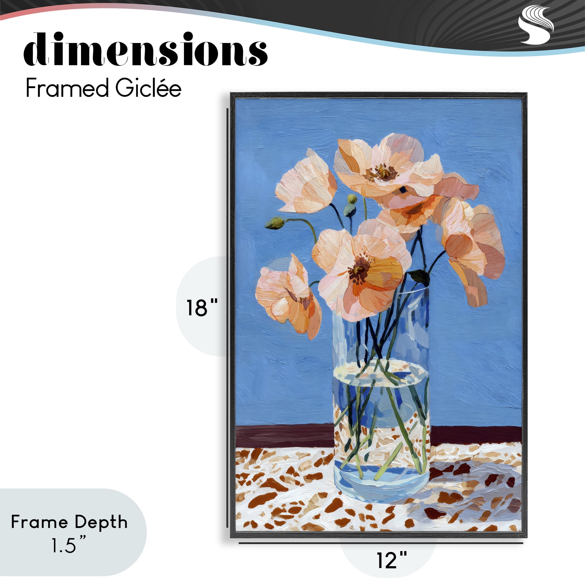 Stupell Industries Bright And Pink Poppies Black Framed Giclee Art, design by Petal Prints Design