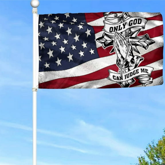 Bayyon Jesus Grommet Flag Only God Can Judge Me Flag Banner with Grommets 3x5Feet Man cave Decor