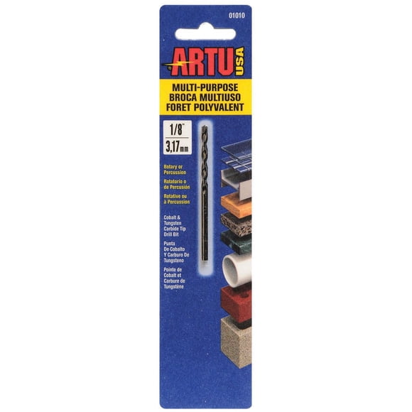Broca ARTU-USA con punta de carburo de tungsteno de 1/8 pulgadas de diámetro