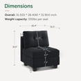 thumbnail image 2 of HONBAY Middle Seat Module for Velvet Modular Sectioanl Sofa, Accent Armless Chair with Storage, Black, 2 of 6