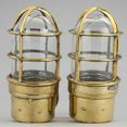 thumbnail image 4 of Nautical Marine Indoor or Outdoor lights â€“ Reclaimed Vintage Brass Light ready for Use Set of 2, 4 of 5