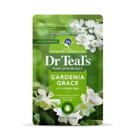 Dr Teal's Epsom Salt Magnesium Soak, Gardenia Grace, 3 lbs