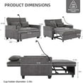 thumbnail image 2 of Llinc Store Loveseat Futon Sofa Bed Convertible Couch 3-in-1 Pull Out Sleeper Chair Beds with USB Ports, Anti-scratch Tech Cloth, Armchair Bed for Living Room, Dark Grey, 2 of 9