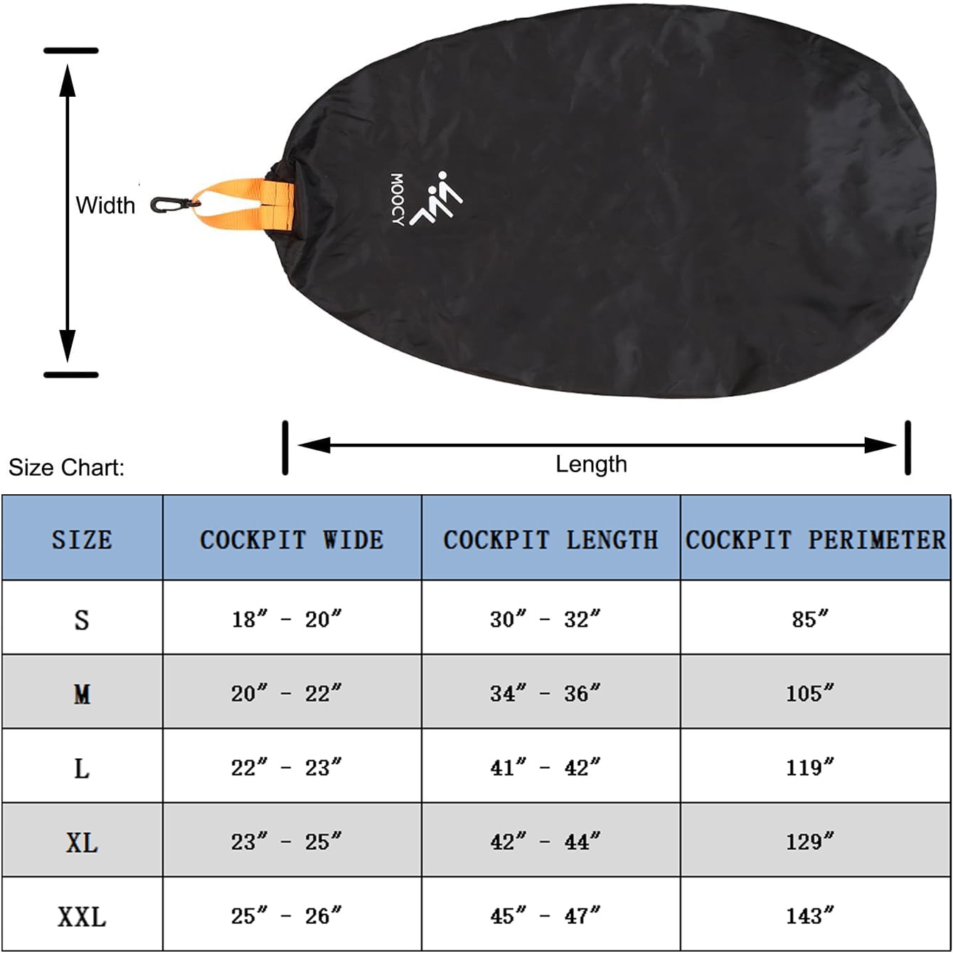 GOGHOST Kayak Cockpit Cover,Universal Thick Seals Cockpit Cover for Outdoor Storage,Medium
