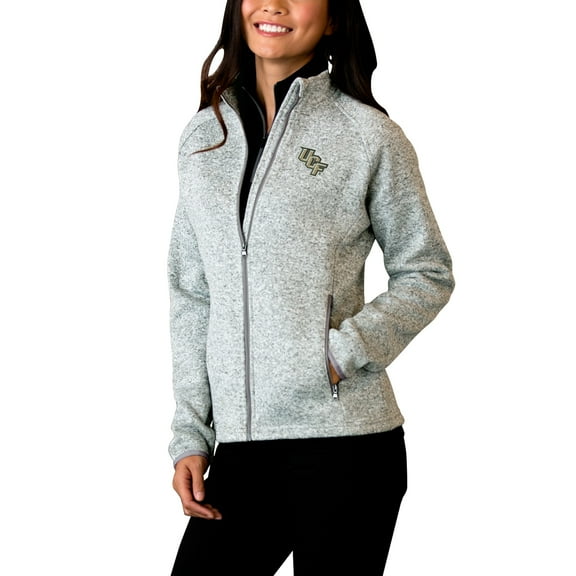 Women's Heather Gray UCF Knights Summit Fleece Sweater Full-Zip Jacket