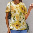 thumbnail image 6 of Floral Colorful Flower Women's Short Sleeve Tops Casual Blouses T Shirt, 6 of 6