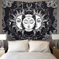 thumbnail image 3 of Tapiz de tarot del sol y la luna, tapiz psicodélico, tapiz celestial negro para colgar en la pared, tapices de pared hippie bohemios con mandala indio (a--sol y luna, L/148cm), 3 of 5
