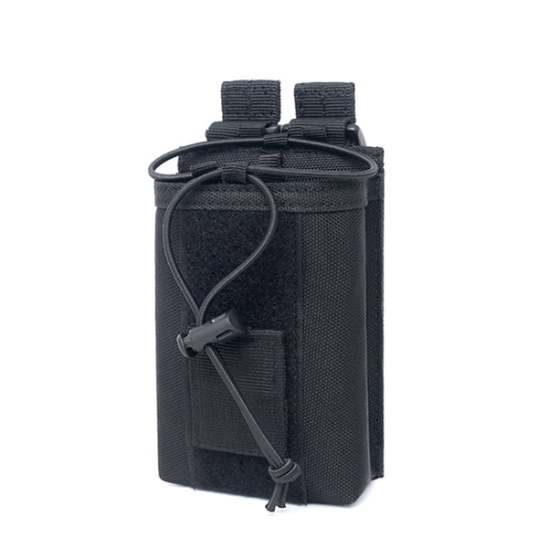 Bolsa de almacenamiento para walkie talkie, acampar al aire libre, senderismo, radio bidireccional, riñonera, riñonera de tela Oxford, negro Inevent OD000729-01