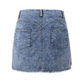 thumbnail image 5 of YUEJUIR Summer Skirt Women Fashion Summer Short Jeans Denim Female Pockets Wash Denim Mini Skirts Pencil Skirt Casual Skirts For Women (Light Blue,XXL), 5 of 6