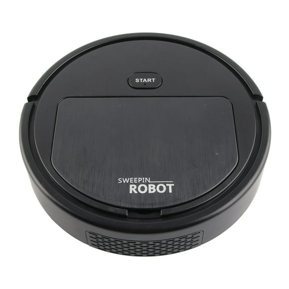 Robot aspirador 3 en 1, fregona inteligente recargable de bajo ruido, barredora robótica para residuos de polvo de cabello, color negro