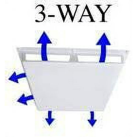 24" X 24" COMMERCIAL 3-WAY MAGNETIC AIR DEFLECTOR DIFFUSER COVER. OD: 25" L X 25" W X 2.75" H FITS: 1" CEILING GRID SYSTEM UPC: 704907294233