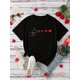 thumbnail image 5 of Short Sleeve Women's Casual Athletic T-Shirt, Graphic Heart Print, Round Neck for Summer & Spring Fashion, 5 of 6